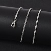 Non-Tarnish Classic Plain 304 Stainless Steel Mens Womens Cable Chain Necklace Making STAS-P045-01P-A-4