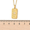 304 Stainless Steel Pave Opalite Rectangle Pendant Necklaces for Women Men NJEW-R018-05G-02-5