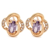 Rack Plating Brass Cubic Zirconia Stud Earrings EJEW-M090-10G-2