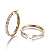 304 Stainless Steel Hoop Earrings X-EJEW-F203-30G-B-2