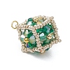 Beaded Cube Charms PALLOY-MZ00440-01-3