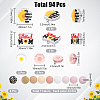 94Pcs 12 Style Food Grade Eco-Friendly Silicone Focal Beads SIL-SC0002-73-2