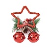 Christmas Plastic Star with Bell Pendant Decorations AJEW-S088-01A-2