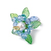 Glass with Round Shell Pearl and Acrylic Charms Pendants PALLOY-MZ00647-03-4
