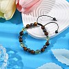 Non-Magnetic Synthetic Hematite & Synthetic Citrine & Natural Yellow Tiger Eye Round Beaded Braided Bracelets for Men Women BJEW-JB11185-03-2