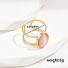 Stylish Stainless Steel Cat Eye Oval Open Cuff Ring for Women Vacation Gift TD2931-3-1