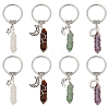 Wire Wrapped Gemstone Bullet Pendant Keychains KEYC-AB00075-1