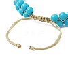 Round Synthetic Turquoise  Braided Bead Bracelets BJEW-JB11160-01-4