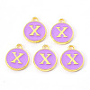 Golden Plated Alloy Enamel Charms X-ENAM-S118-10X-2