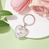 Natural Rose Quartz & Brass Heart Pendant Keychains KEYC-JKC00658-02-2