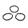 Natural Lava Rock Round Beads Essential Oil Anxiety Aromatherapy Stretch Bracelets BJEW-JB07042-1