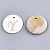 Natural Freshwater Shell Pendants SHEL-N027-04Y-1