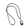 Vintage Synthetic Non-magnetic Hematite Pendant Column Beaded Necklaces IV0667-6-1