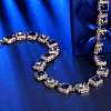 Trendy Zinc Alloy Rhinestone Cup Chain Necklaces NJEW-BB15231-C-7
