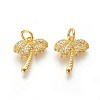 Brass Micro Pave Cubic Zirconia Charms ZIRC-J021-04G-RS-1