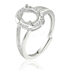 1Pc 925 Sterling Silver Prong Ring Settings STER-BBC0008-59-7