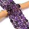 Natural Amethyst Flat Oval Bead Strands G-M206-20-1