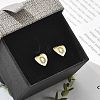 Rack Plating Brass Micro Pave Clear Cubic Zirconia Stud Earrings EJEW-K299-01G-Q-1