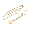 304 Stainless Steel Rolo Chain Pendant Necklaces NJEW-S444-01G-24-2