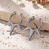 304 Stainless Steel 3 Spike Clip on Nose Rings AJEW-A062-05P-02-3