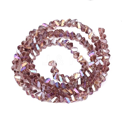 Electroplate Transparent Glass Beads Strands EGLA-Q139-01A-A14-1
