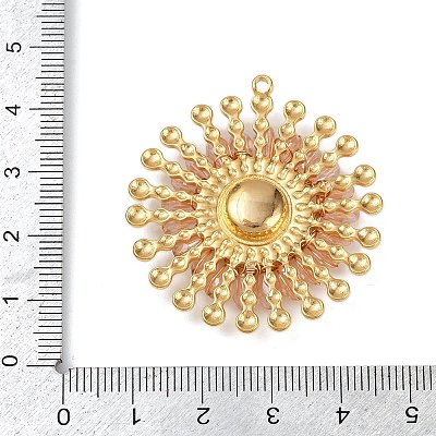 304 Stainless Steel and Resin Flower Pendants STAS-R170-03G-02-1