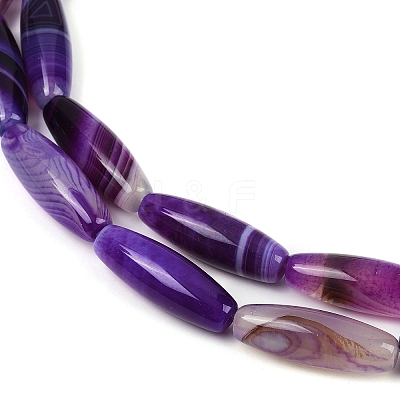 Natural Striped Agate/Banded Agate Beads Strands G-S280-10B-1