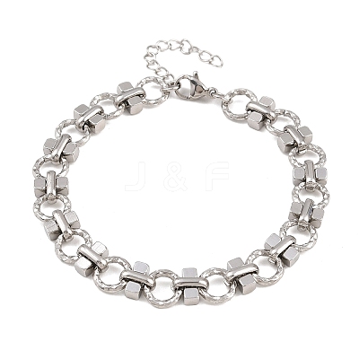 304 Stainless Steel Link Chain Bracelets for Women BJEW-H207-01E-P-1