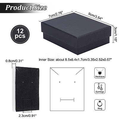 Kraft Cotton Filled Cardboard Paper Jewelry Set Boxes CBOX-R036-11A-1