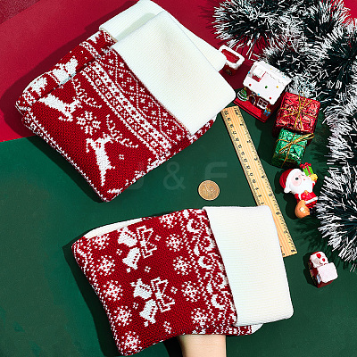 3Pcs 3 Styles Wool Yarn Knitted Hanging Christmas Stockings FEPA-SP0001-04B-1
