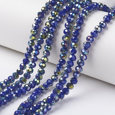 Electroplate Opaque Glass Beads Strands EGLA-A034-P4mm-S04-1