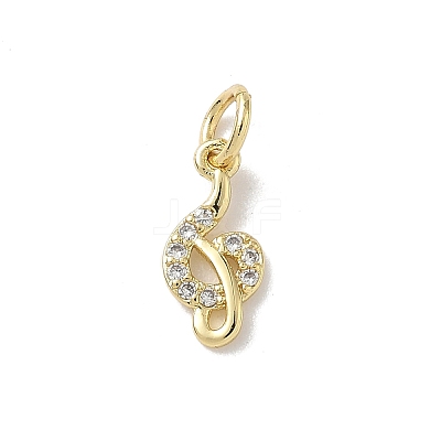 Brass Micro Pave Clear Cubic Zirconia Charms KK-A273-14G-1