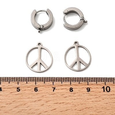Unicraftal DIY Peace Sign Drop Earring Making Kit DIY-UN0003-27-1