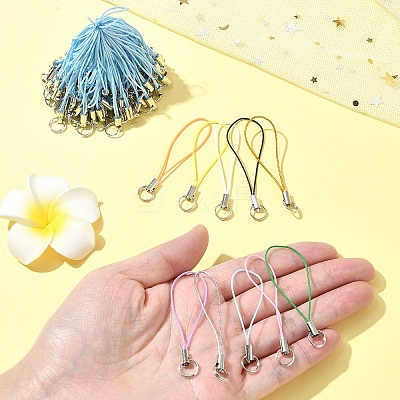 100Pcs Polyester Cord Mobile Straps MOBA-FS0001-02E-1