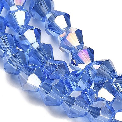 Transparent Electroplate Glass Beads Strands EGLA-A039-T4mm-B07-1