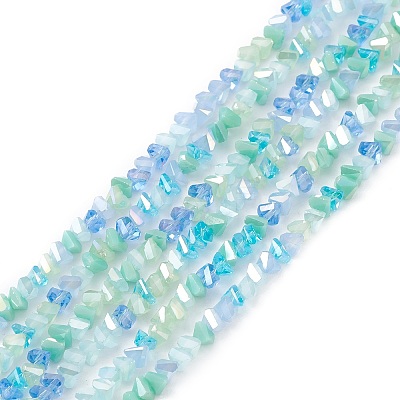Gradient Color Electroplate Glass Bead Strands X-GLAA-E042-02A-1