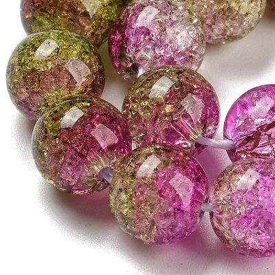 Spray Painted Crackle Glass Beads Strands DGLA-C002-10mm-04-1