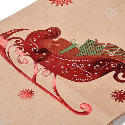 Christmas Theme Hot Stamping Rectangle Paper Bags LS-CARB-F011-02D-1