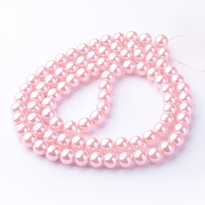 Baking Paint Pearlized Glass Pearl Round Bead Strands HY-Q003-10mm-53-1