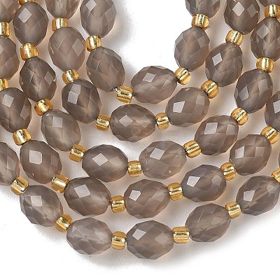Natural Gray Agate Beads Strands G-F809-A31-01-1