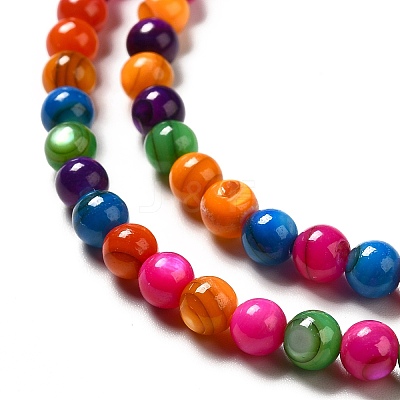 Dyed Natural Freshwater Shell Beads Strands SHEL-G014-05D-01-1