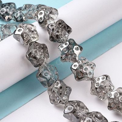 Transparent Electroplate Glass Beads Strands GLAA-C025-01A-1