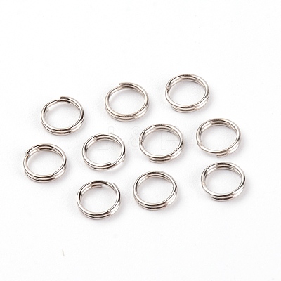 201 Stainless Steel Split Ring STAS-WH0026-03A-1