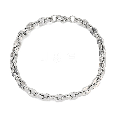 6MM 304 Stainless Steel Oval Link Chain Bracelets SA-CBA2696-19P-1