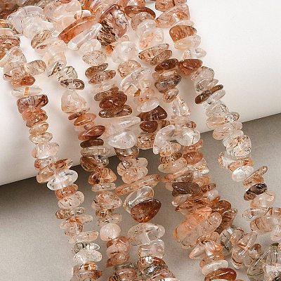 Natural Black Gold Rutilated Quartz Beads Strands G-G905-20A-1