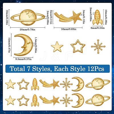 Cosmic Theme Zinc Alloy Cabochons FIND-SC0011-74B-1
