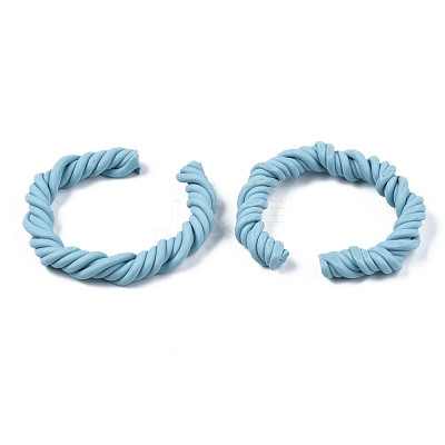 Polymer Clay Twist Rope Open Ring CLAY-N010-031-05-1