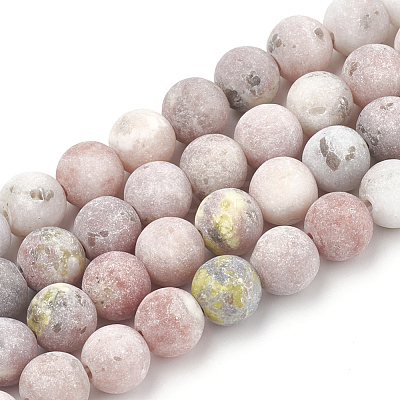 Natural Marble and Sesame Jasper/Kiwi Jasper Beads Strands G-T106-287-1