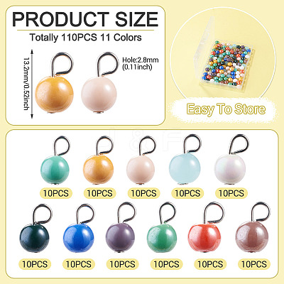 110Pcs 11 Styles Electroplate Round Glass Bead Charms PALLOY-TAC0307-1