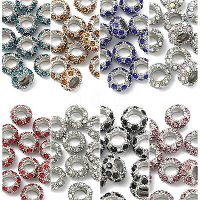 10Pcs Alloy Rhinestone European Beads CPDL-YW0001-02A-1